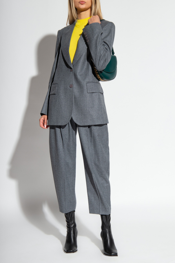 ボトムスその他 Stella McCartney Wide grey wool trousers STELLA MCCARTNEY Pleated wool-twill tapered pants | NET-A-PORTER
